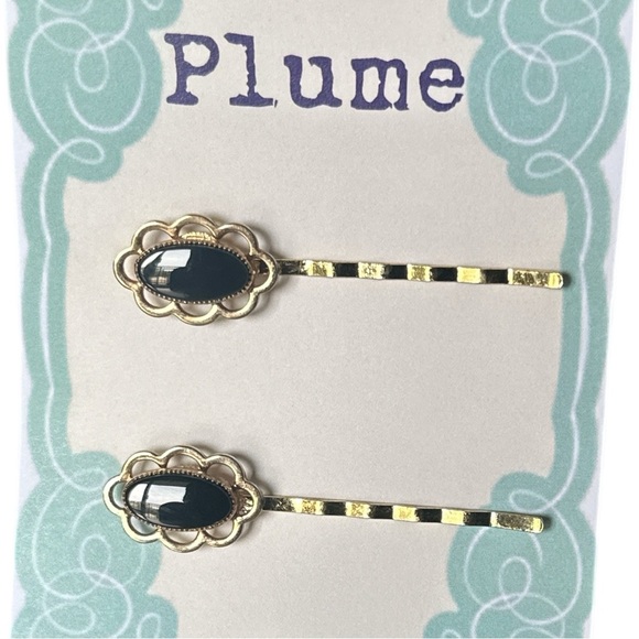 Hand Crafted Accessories - Elegant Black & Gold Hairpin Set Timeless Vintage-Inspired Hair Accessories NWT